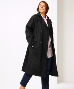 Black Women's Trench Coat Without A Belt